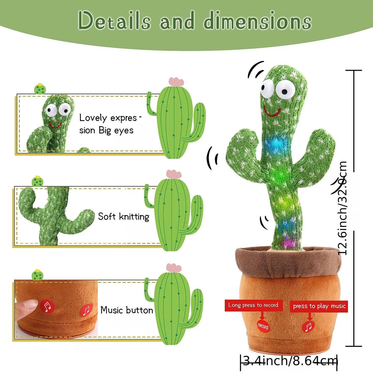 ZENQO™-Cacto Dancing Cactus Plush Toy