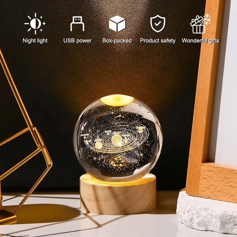 ZENQO™-Night Light Galaxy Crystal Ball Lamp