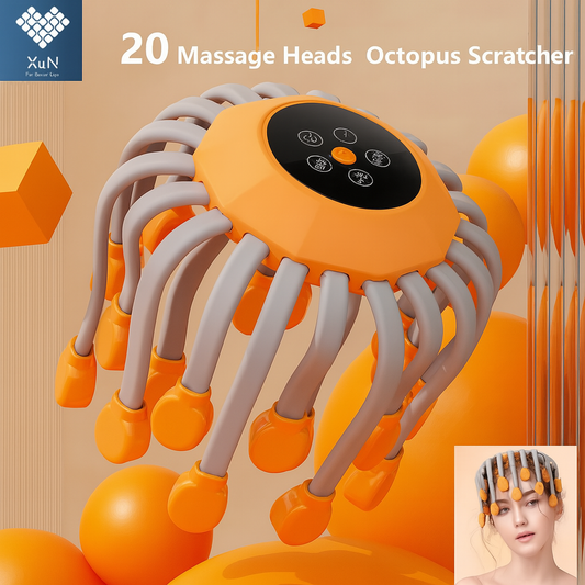 ZENQO™ – RED LIGHT HEAD MASSAGER OCTOPUS WITH 20 NODES