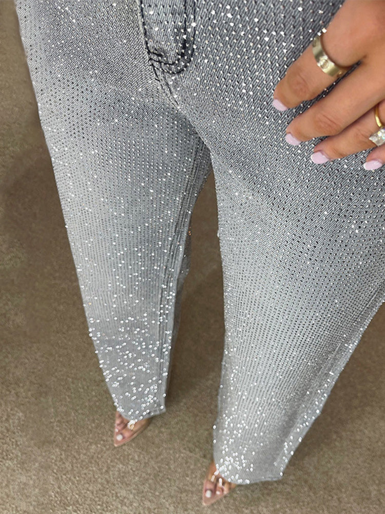 ZENQO™ – SHINY RHINESTONE JEANS