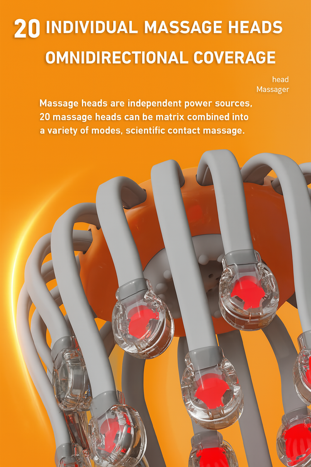 ZENQO™ – RED LIGHT HEAD MASSAGER OCTOPUS WITH 20 NODES