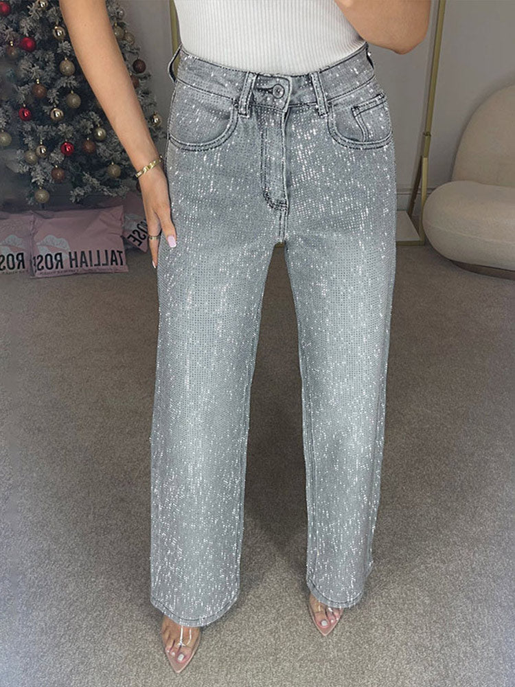 ZENQO™ – SHINY RHINESTONE JEANS