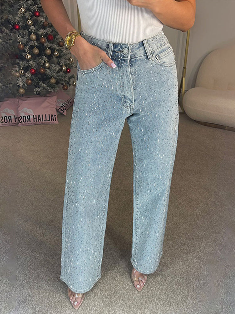ZENQO™ – SHINY RHINESTONE JEANS
